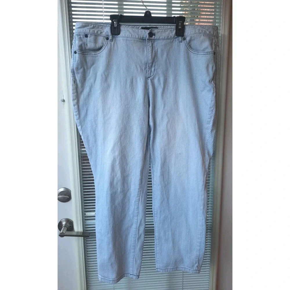 Talbots Womens Jeans Size 18 WP Blue White Stripe Pre-owned - Picture 4 of 7